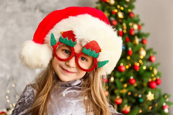Portrait Cute Happy Five Year Old Girl Receiving Many Presents Stock Image