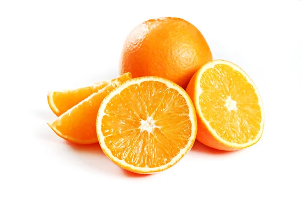 Крупним Планом Зображення Соковитих Органічних Цілих Наполовину Апельсинів Видимою Текстурою — стокове фото