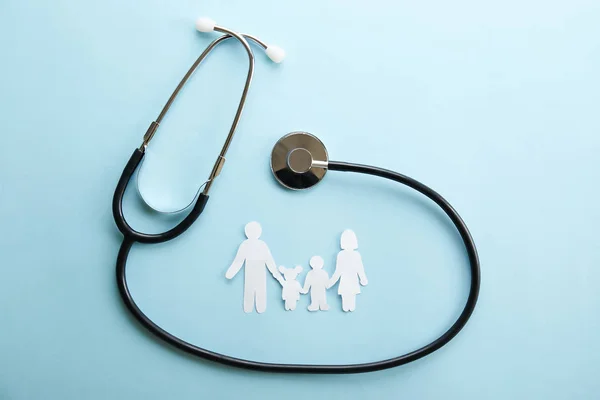 Familienkranken Lebensversicherungen Papierkette Form Von Familie Mutter Vater Sohn Tochter — Stockfoto