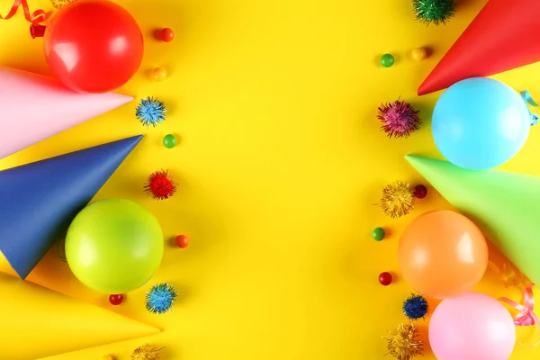 Birthday party kit with copy space. — Stock Photo, Image