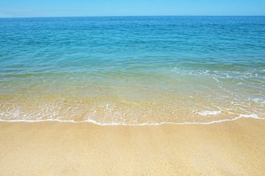 Portekiz plaj panoramik sahne.