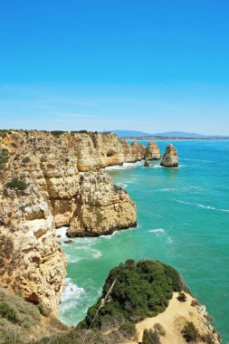 Portekiz plaj panoramik sahne.