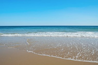 Portekiz plaj panoramik sahne.