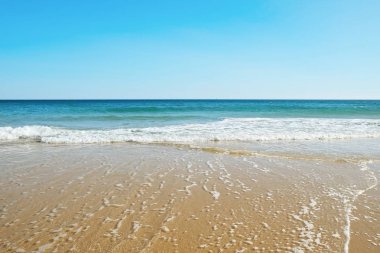 Portekiz plaj panoramik sahne.