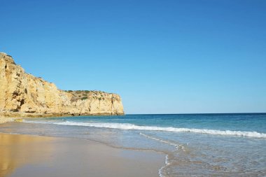 Portekiz plaj panoramik sahne.