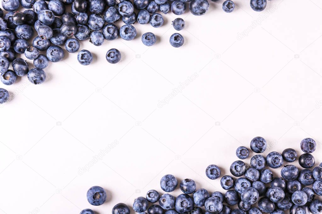 Organic blueberry berries in pile.