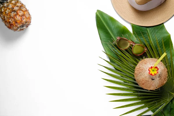 Summer Mood Concept Tropical Background Ripe Organic Pinapple Fresh Whole — Stock Photo, Image