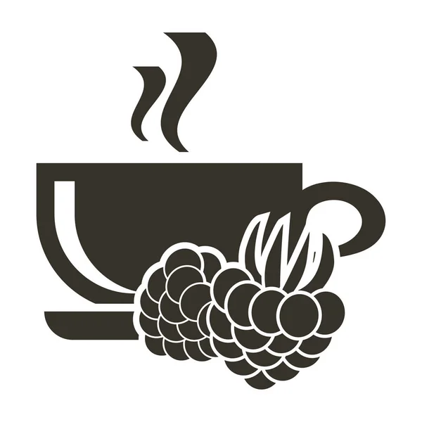 Icon Xícara Chá Quente Com Sabor Framboesa Logotipo Estilo Plano —  Vetores de Stock
