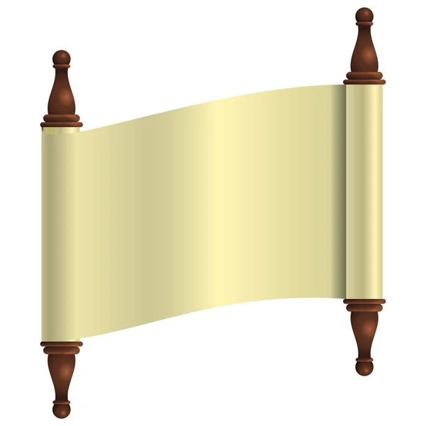 An empty scroll is an open scroll to insert. Isolated object.