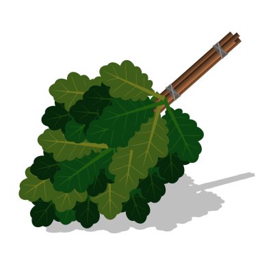 Meşe dallarından banyo veya sauna için süpürge.