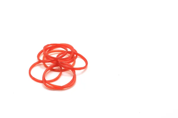 Rubber Band Plastic Band Geïsoleerd Witte Achtergrond — Stockfoto