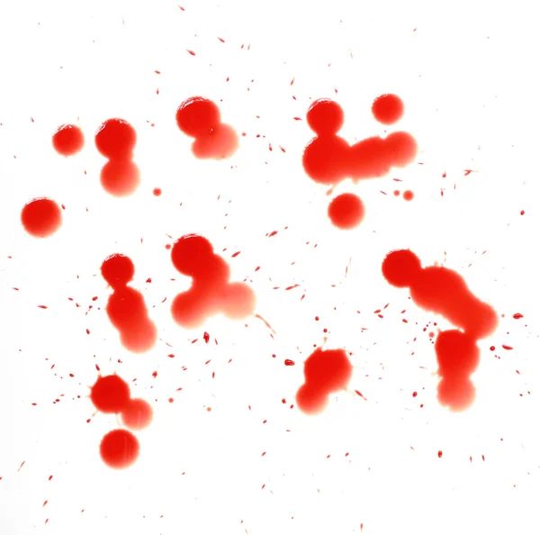 Blood Splashed Isolated White Background — Stock Photo, Image