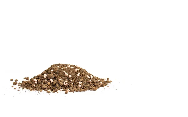 Органические Удобрения Почва Белом Фоне — стоковое фото