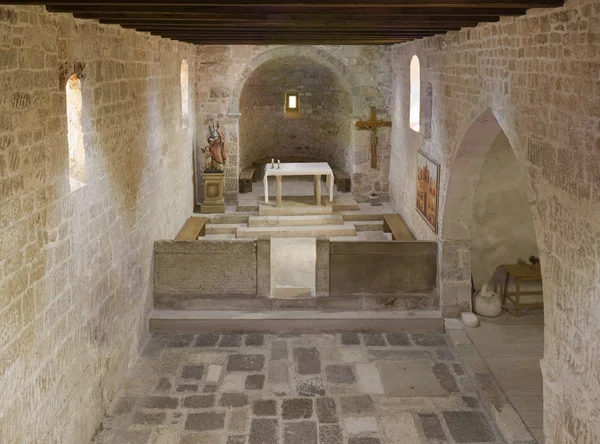 Jurandvor Church Intérieur Avec Baska Stone Tablet Manuscrit — Photo