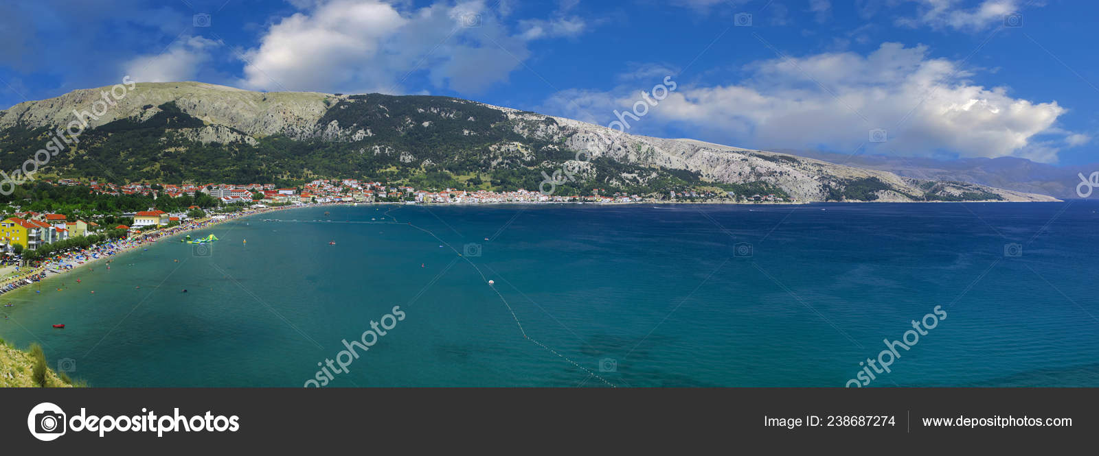 Famosa Spiaggia Baska Krk Isola Croazia Foto Stock Suljo