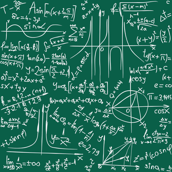 Math and Trigonometry Seamless Pattern Background