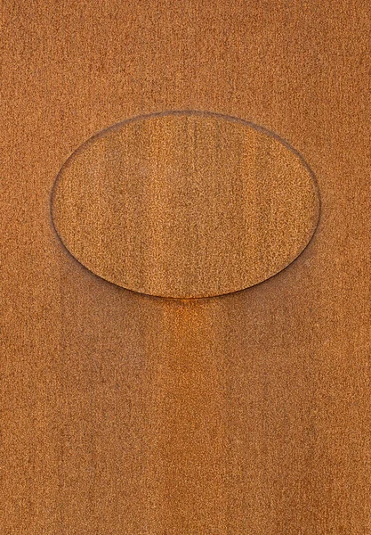 Empty Old Rusty Metal Oval Template — Stock Photo, Image