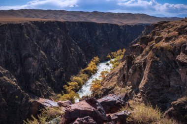 Çarın Kanyonu görünümü. Kazakistan.