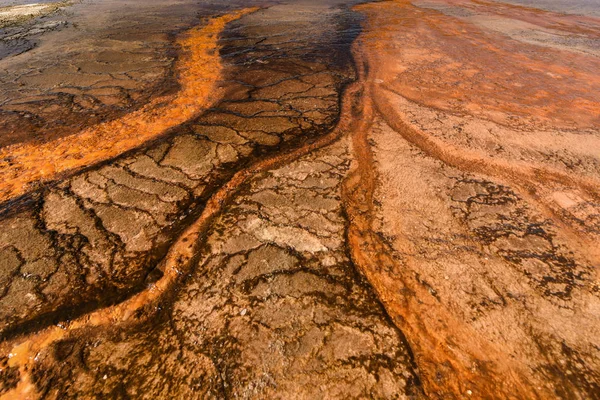 Abstrakte Ansicht Der Mineralien Der Grand Prismatic Spring Des Mittleren — Stockfoto