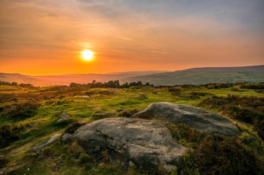 Ilkley moor günbatımı, yorkshire