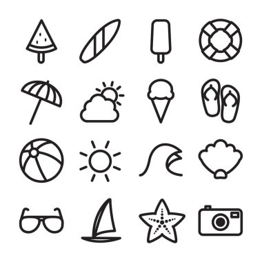 Yaz Icon Set - düz anahat