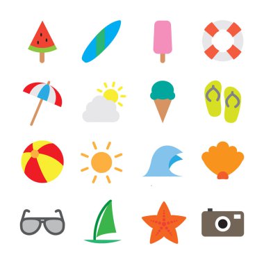 Yaz Icon Set - düz anahat