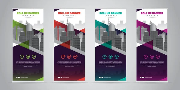 Business Roll Banner Ständiges Design Banner Vorlage Verschiedene Farben Vektorillustration — Stockvektor