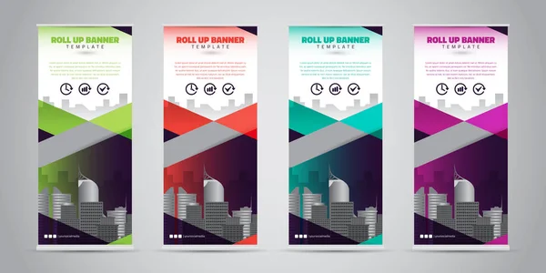 Business Roll Banner Ständiges Design Banner Vorlage Verschiedene Farben Vektorillustration — Stockvektor