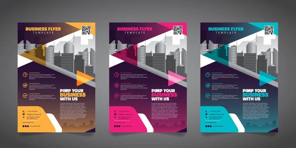 Corporate Business Flyer Design Vorlage Mit Verschiedenen Optionen Vektorillustration — Stockvektor