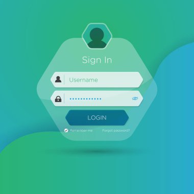 Düz mantık Kullanıcı arabirimi. Web öğe şablonu penceresinde imzalamak. İş Web sitesi Modern kullanıcı arabirimi