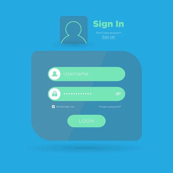 Interface Utilisateur Flat Login Connectez Vous Fenêtre Modèle Élément Web — Image vectorielle