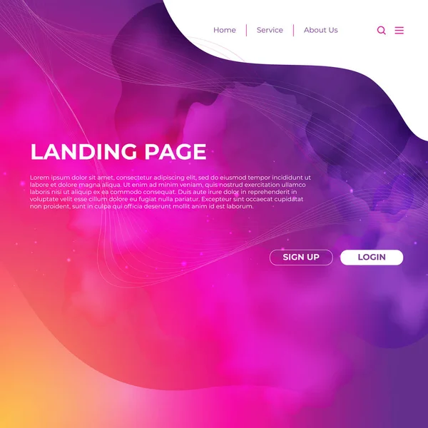 Website Template Design Landing Page — Stock Vector