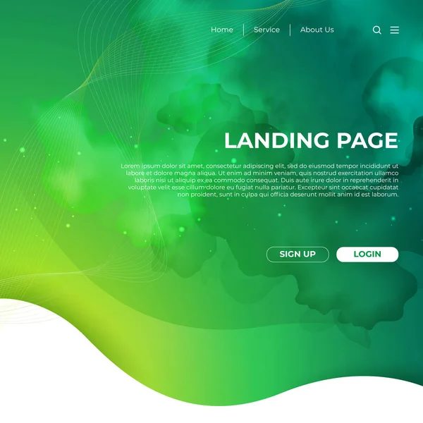 Website Template Design Landing Page — Vetor de Stock