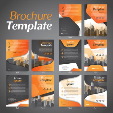 Set Of Business Brochure Flyer Tasarım Düzeni Şablonu - Vektör Eps10.