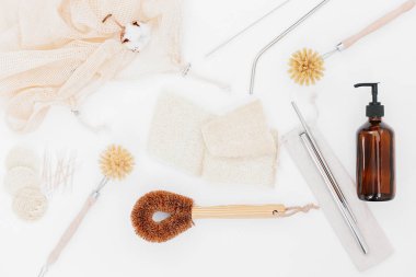 sıfır atık ev. sürdürülebilir yaşam tarzı kavramı. plastik ücretsiz öğeler. yeniden, azaltmak