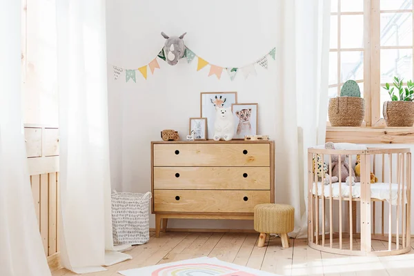 İç İskandinav tarzı. 3D render, 3d çizim