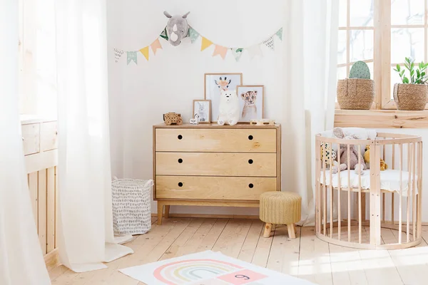 İç İskandinav tarzı. 3D render, 3d çizim