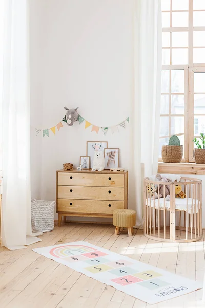 İç İskandinav tarzı. 3D render, 3d çizim