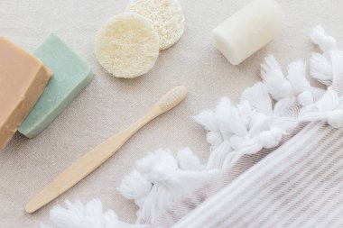 sürdürülebilir yaşam tarzı kavramı. Plastik ücretsiz güzellik gerekli. yeniden, azaltmak, çevre dostu ev