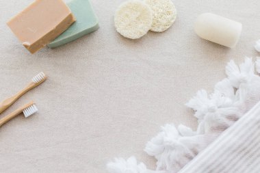 sürdürülebilir yaşam tarzı kavramı. Plastik ücretsiz güzellik gerekli. yeniden, azaltmak, çevre dostu ev