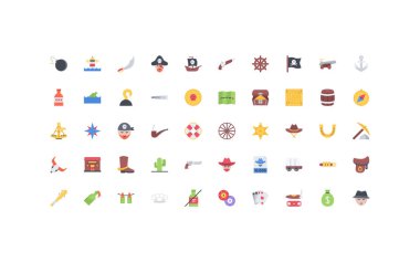 Kötü çocuklar simgeler beyaz arka plan üzerinde renkli