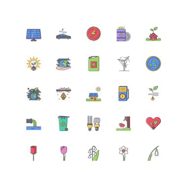 Beyaz arka plan rengi doğa simgeleri