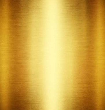 Tasarım için parlak, fırçalanmış dokusu olan altın metal arkaplan.