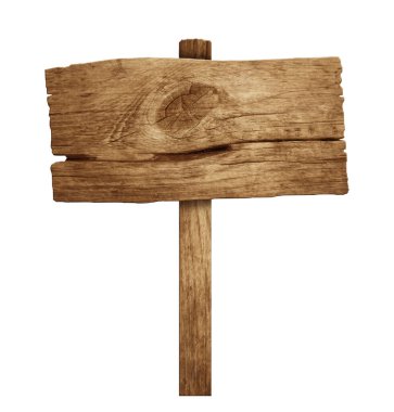 Beyaz arka planda izole edilmiş eski ahşap reklam panosu. Dekoratif tasarım için klasik poster. 3B illüstrasyon