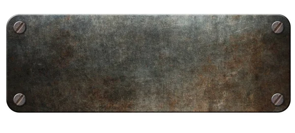 Rostige Metallplattentextur Mit Nieten Auf Weißem Hintergrund Illustration — Stockfoto