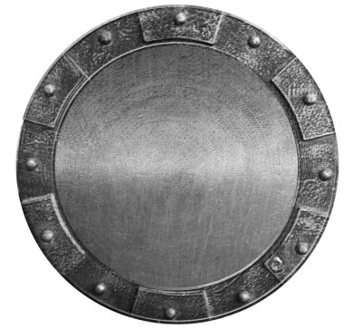 Ortaçağ kalkanı beyaza izole edilmiş. 3d illüstrasyon