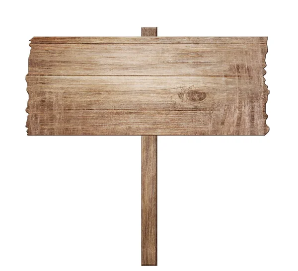 Drewniany Znak Izolowany Białym Tle Ścieżką Wycinania Stare Deski Drewna — Zdjęcie stockowe