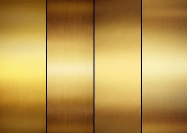 Ouro Polido Textura Metálica Coleção Metal Brilhante — Fotografia de Stock