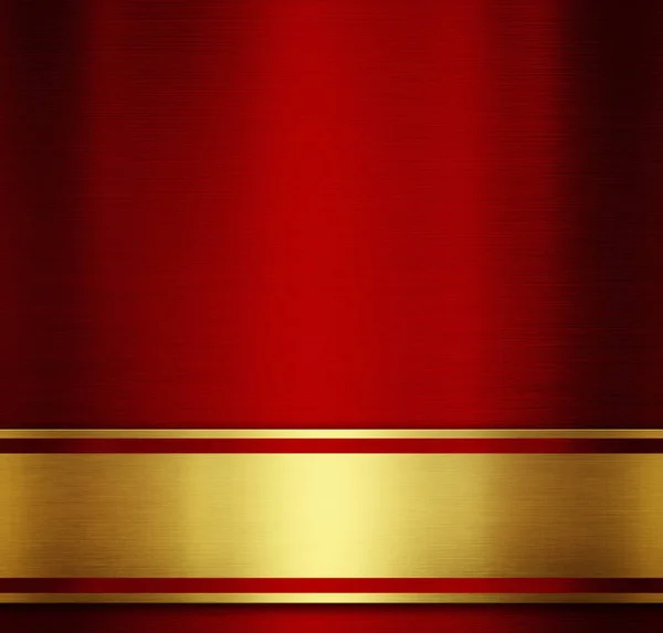 Metal Rojo Con Placa Oro Fondo Abstracto Ilustración — Foto de Stock