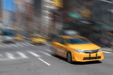 New York Nyc yüz hareketli taksi hareket bulanıklık arka plan